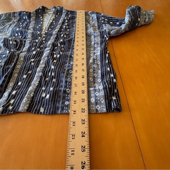 GAP SM Women's Blue Patterned Cotton Open Front Sweater - Picture 7 of 13